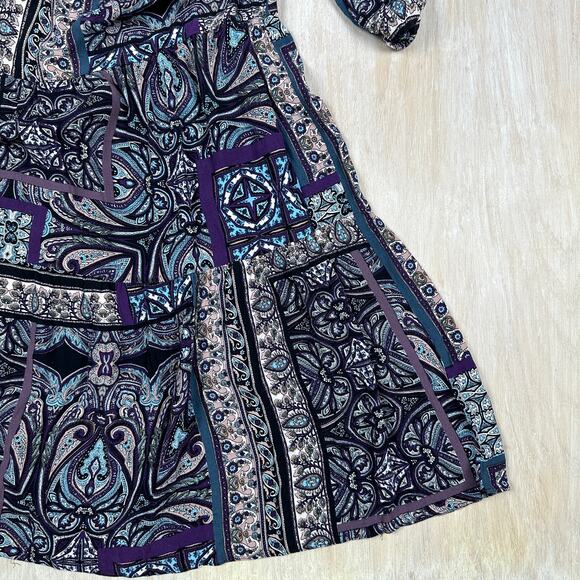 ASOS Patchwork Boho Romantic Cold Shoulder Cottagecore Whimsical Maxi Dress 2 - Picture 3 of 16